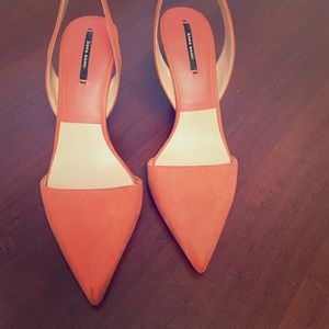 39 Zara Basic slingback heels, Orange